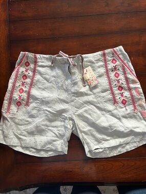 NWT Johnny Was Sabriya Linen Shorts